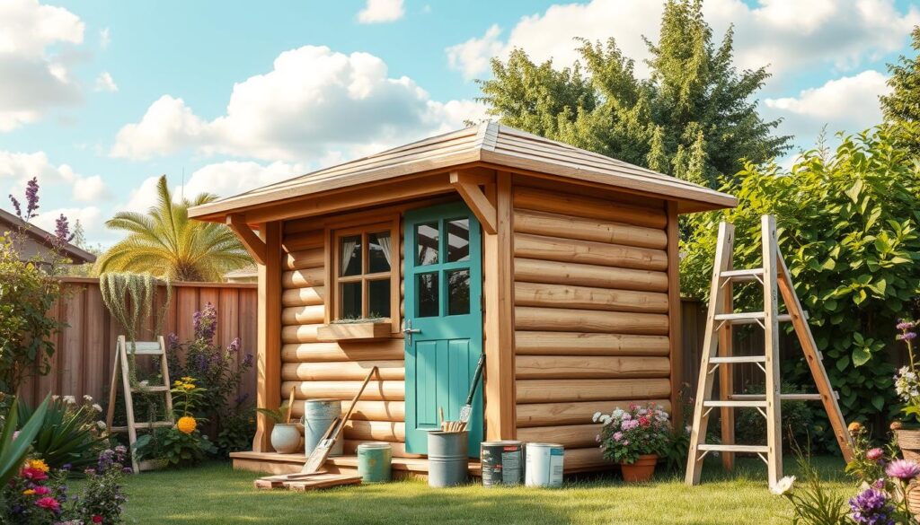 Gartenhaus Anstreichen Tipps Wetterbedingungen