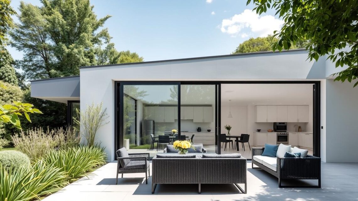 Gartenhaus mit Glasschiebetüren – Modern & Stilvoll