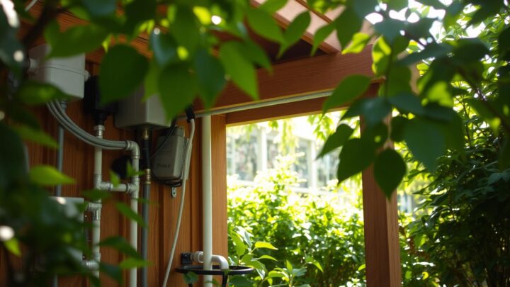 Strom- und Wasseranschluss für das Gartenhaus