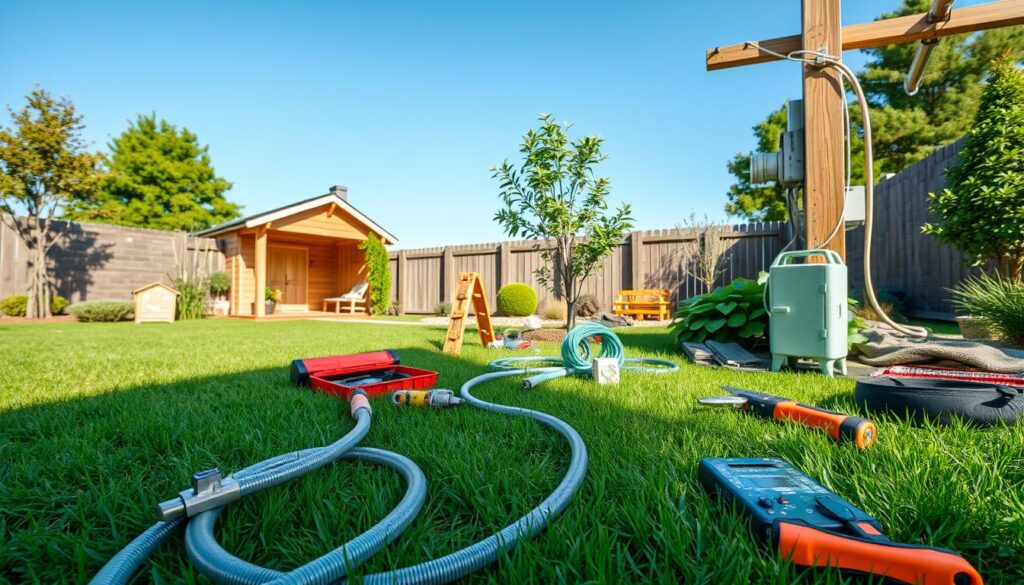 Stromleitungen verlegen im Außenbereich