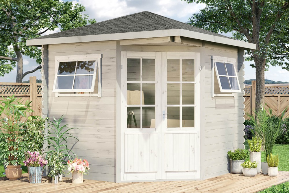 33 % Discount! 5-Eck Gartenhaus Modell Sunny-B 9m²