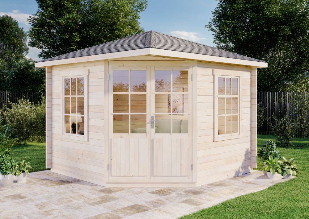 20 % Discount! 5-Eck Gartenhaus Modell Monica 9m²