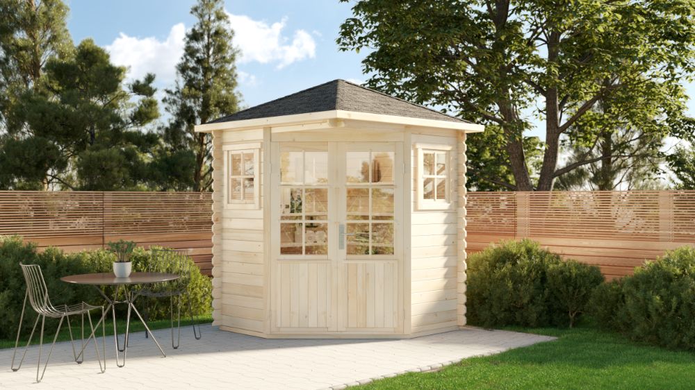 20 % Discount! 5-Eck Gartenhaus Modell Sunny-A 4m²