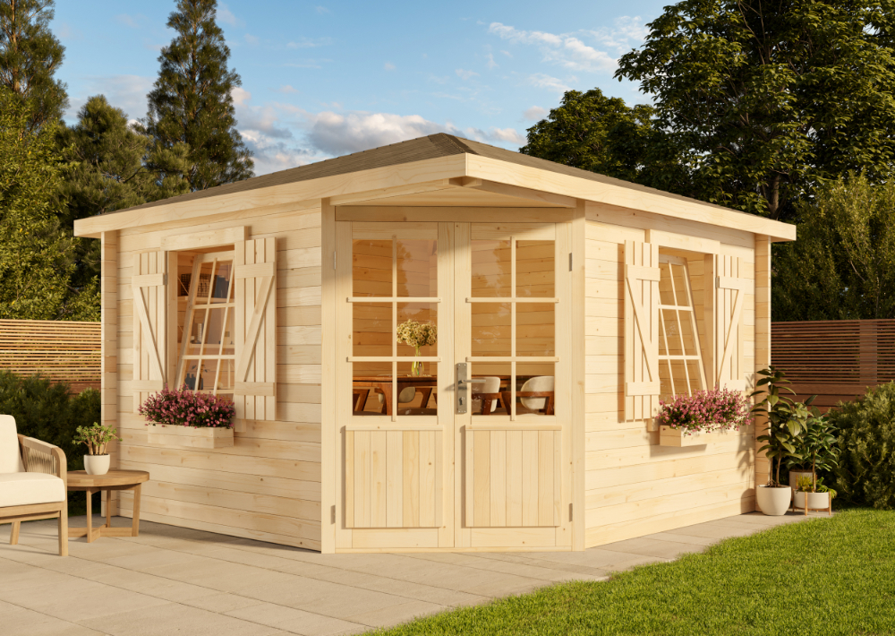 20 % Discount! 5-Eck Gartenhaus Monica Royal 16m²