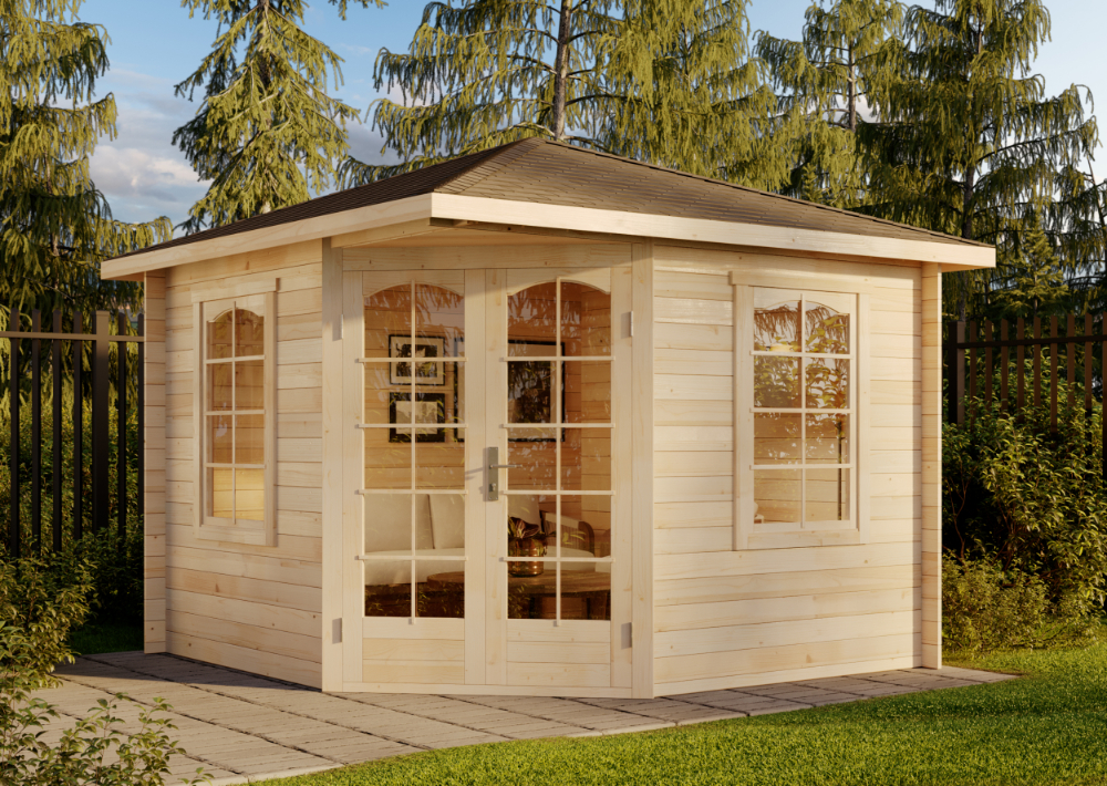 33 % Discount! 5-Eck Gartenhaus Viking ISO 9m²