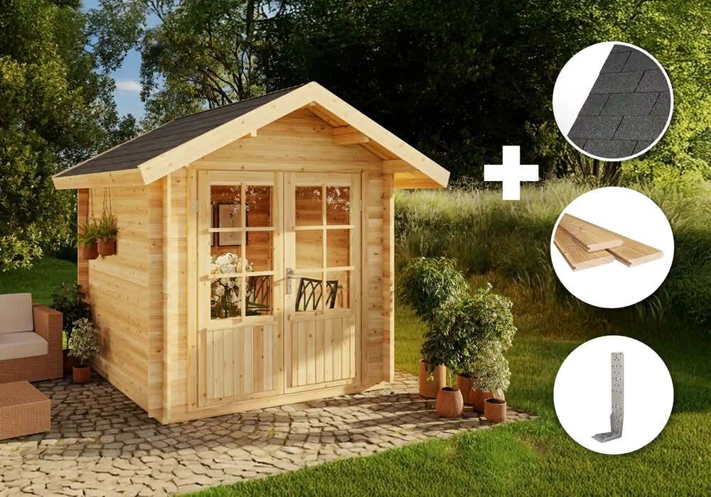 35 % Discount! ECO Set - Gartenhaus Palma 9m²