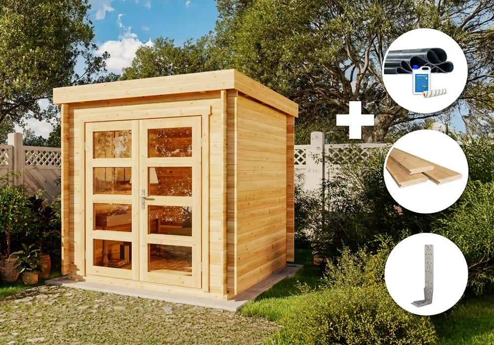 35 % Discount! ECO Set - Gartenhaus  Paloma petit 4m²