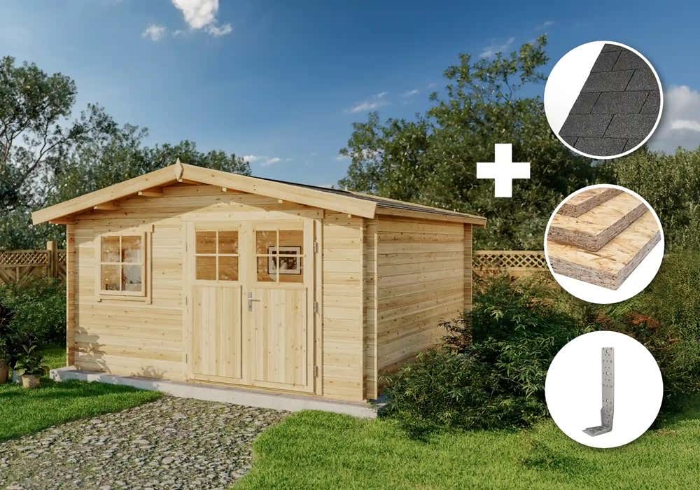 10 % Discount! ECO Set - Gartenhaus Valeria - 28 16m²