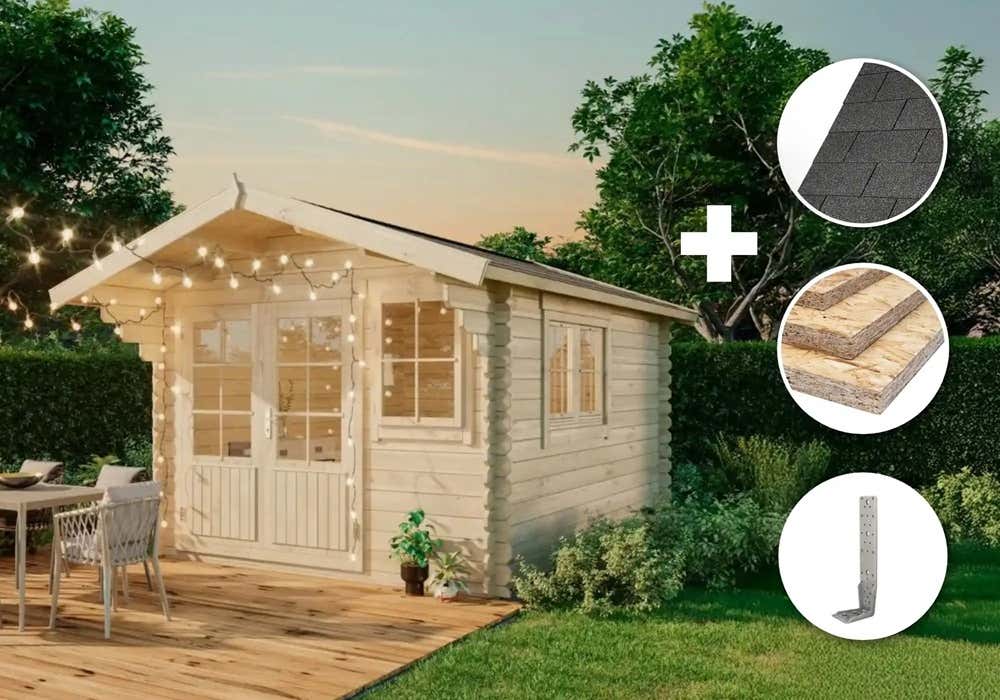 10 % Discount! ECO Set - Gartenhaus Gabriel - 34 300 x 400 cm 12m²