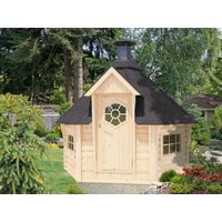 26 % Discount! Fjordholz 6-Eck Grillkota Modell Nils 6m²